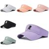 R Cotton Letter Hat Visor Cap Sun Protection Breathable Baseball Gifts Caps