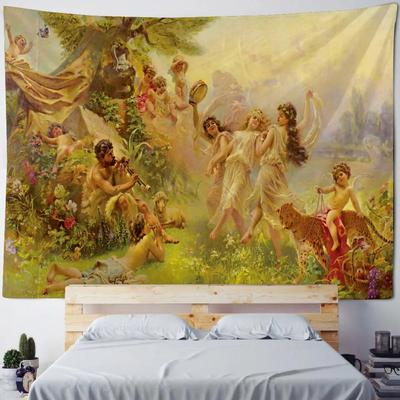 1 Mythological Garden Scene Tapestry 2D Flat Print Elegant Home Decor Bedroom Living Room Tapestry Charming Functional Artistic