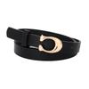 Pu Womens Leather Belt With C Alphabet Buckle Design For Office Casual Wear