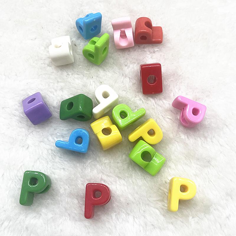 10pcs 20mm Mixed Alphabet Letter Beads Big Hole Charms Beads for Making Jewelry Diy Handmade Key Chain Accessories