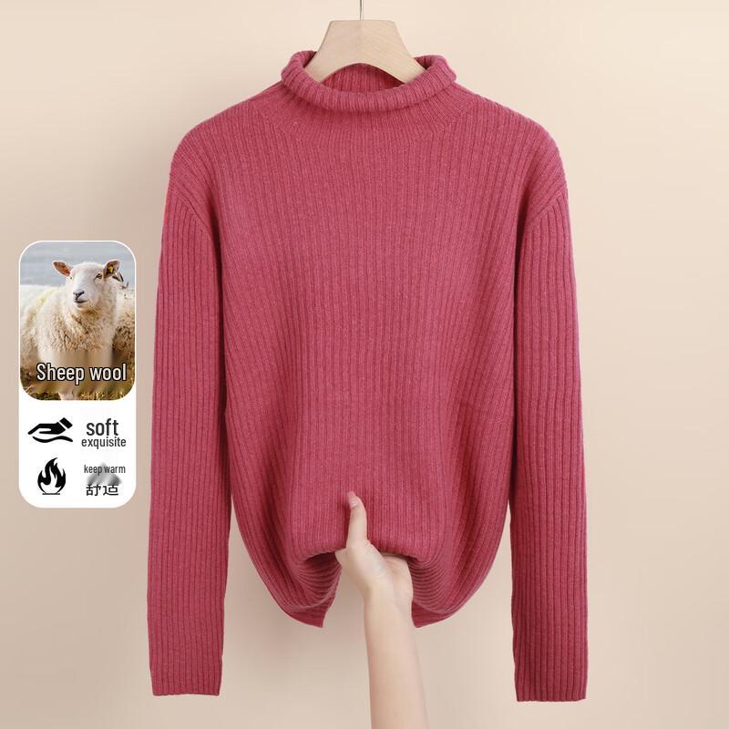 

Snowflying Women s High-Neck Soft Merino Wool Sweater L