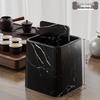 Compact Retro Wood Grain Double-Sleeve Trash Can for Home & Kitchen