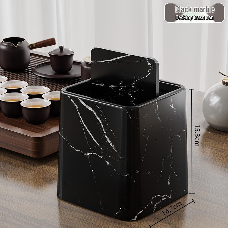 Compact Retro Wood Grain Double-Sleeve Trash Can for Home & Kitchen