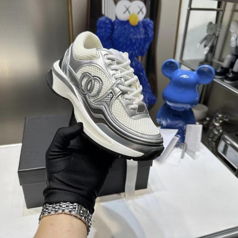 

This Silver Horn King s new heightened thick-soled casual color matching mesh sneakers thick-soled dad shoes women 35 серебряный