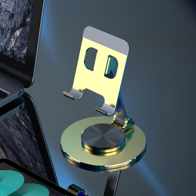 Stable & Portable Aluminum Phone Holder with 360° Rotating Base Perfect for Video Viewing Gaming & Recipe Checking Gift