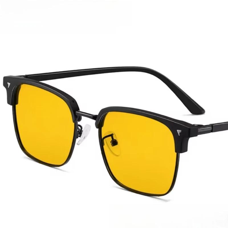 Yellow Lens Night Vision Myopia Glasses High-end Photochromic Near Sight Glasses for Driving Eye Protection Eyewear Diopter +3.5