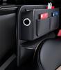PU Leather Car Console Side Seat Gap Filler Front Seat Organizer for Cellphone Key Coins Stop Dropping between Seats Black