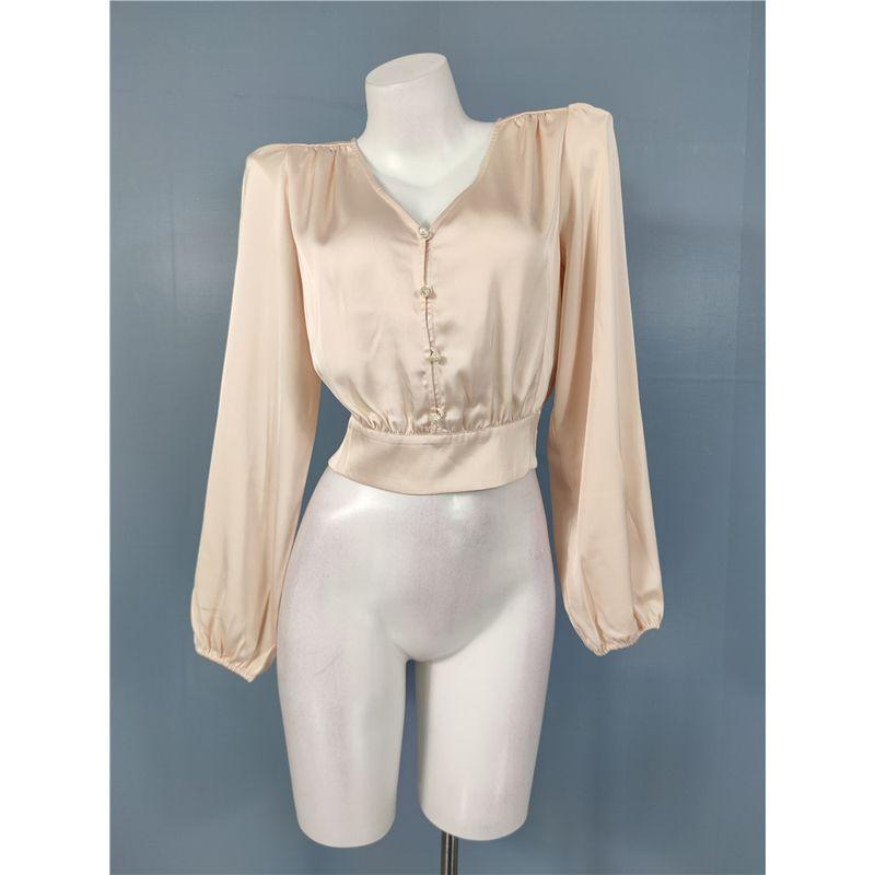 Export Single High-Quality RZ Home Smooth Acetate Satin 2025 Summer New Arrival Accessible Luxury Lady Style Tops Female