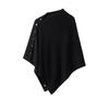 Cashmere Women's Loose-Fit Cardigan with Buckle - Cozy Autumn/Winter Shawl Scarf Coat