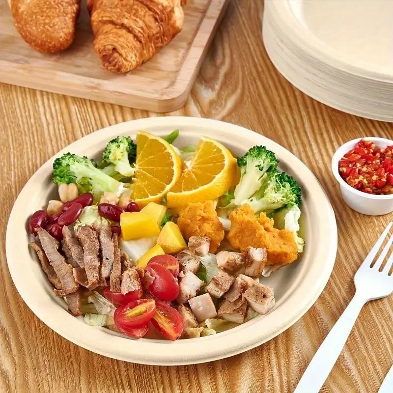 50PCS Disposable Paper Plates Household Kitchen Restaurant Barbecue Pasta Salad Fruit Dessert Appetizer Birthday Party Tableware