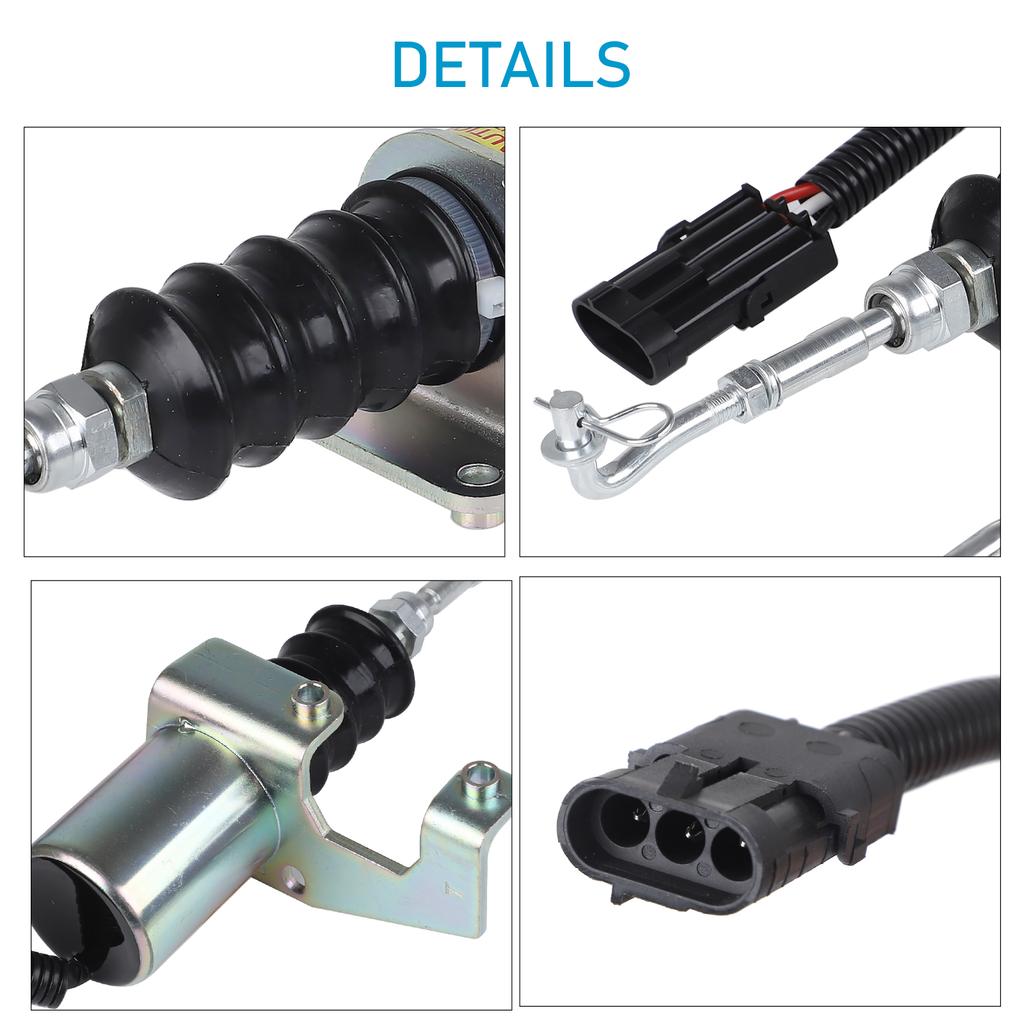 CNSPEED Diesel Engine Shut-Off Solenoid Valve Complete Set Of Accessories 24V For Cummins Coil 6CT 8.3 OEM 3932017 SA 3742 24