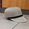 Korean Version Of Straw-Woven Equestrian Hat Women'S Spring Summer Outdoor Outing Visor Hat Versatile Peaked Hat Straw Hat