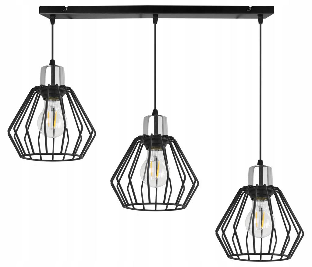 Hanging Lamp, Ceiling Chandelier, Wire Shade, Led