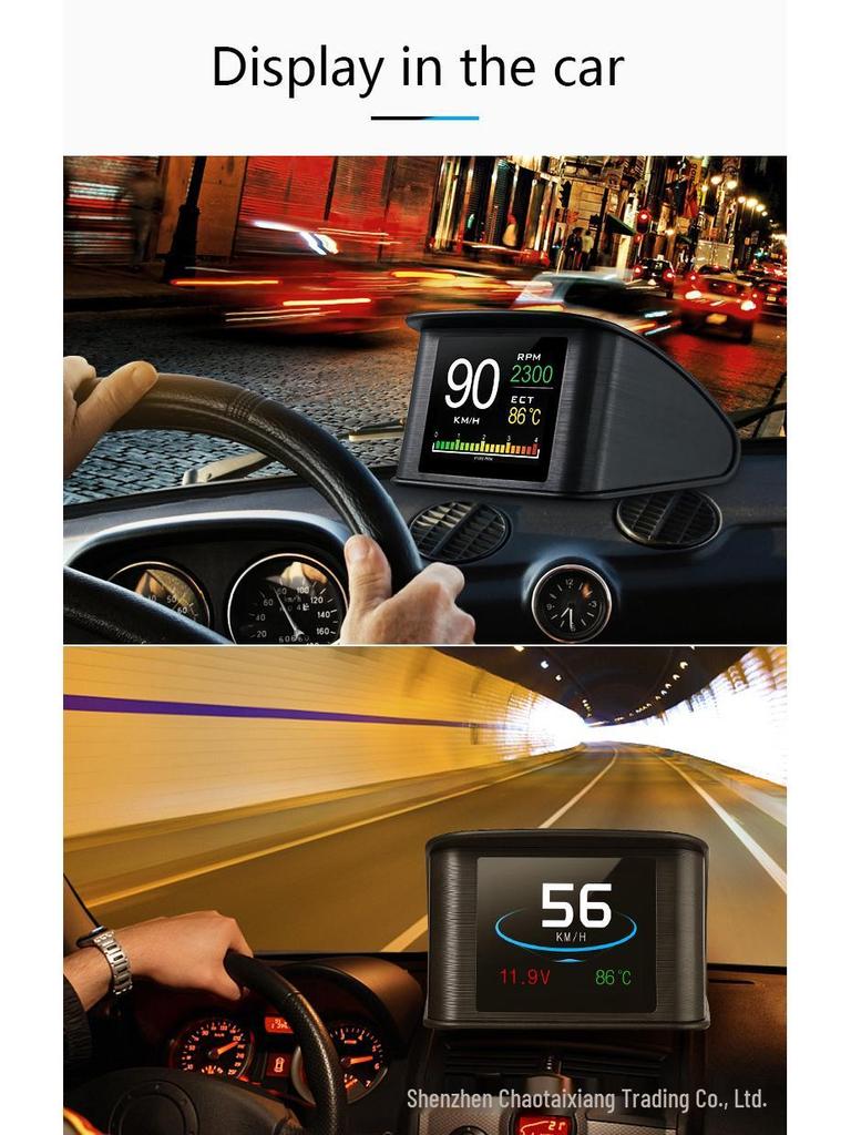 Smart P10 HUD Car Display | OBD Connection HD LCD Screen | Portable Car Computer