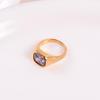 Fashion Purple Zircon Sugar Cube Ring Female Niche Does Not Fade Stacked High-end Ring Titanium Steel Plating