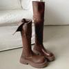 Black popular small man heightened thick-soled over-the-knee boots women's 2025 new autumn versatile and thin knight boots