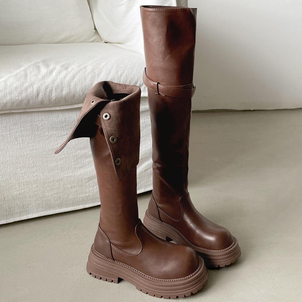 Black popular small man heightened thick-soled over-the-knee boots women's 2025 new autumn versatile and thin knight boots