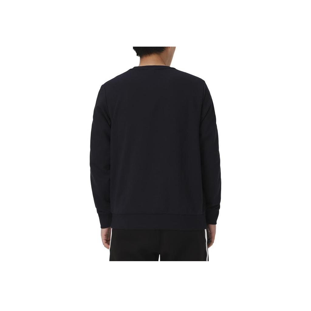 Adidas Solid Color Logo Print Three-Stripe Crewneck Sweatshirt Men Tops Navy GK9079