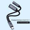 Multi-Function 2 In 1 USB C Splitter Universal Type-C To AUX Adapter Fast Charging