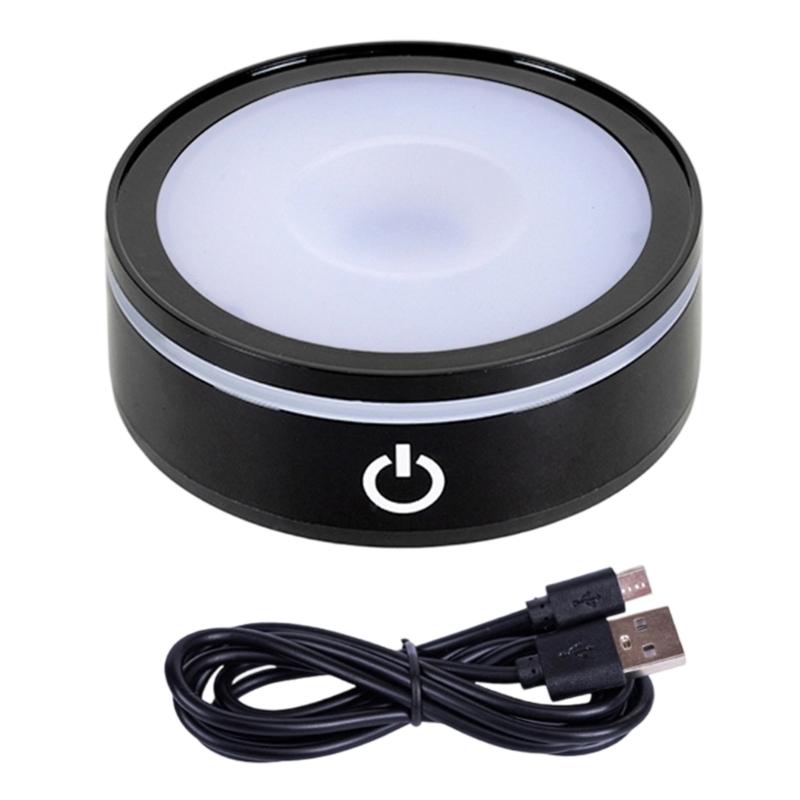 Multiple Color Changing Touch Control LED Crystals Lamp Base with Adjustable Brightness for Atmospheres Lighting