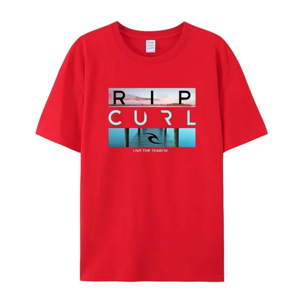 Selling Rip Live the Search Beauty Curl Logo Men's T-Shirt Summer Amazing Quality 100% Cotton White Top Tees Male New T-Shirt