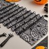 Halloween Black Lace Polyester Tablecloth for Party Decorations Fabric Easy To Cleaning Foldable Designs