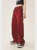 2023 Unisex High-Waist Red Cuff Overalls: Niche Style, Loose Fit Wide-Leg Pants