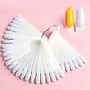 50Pcs Fan-Shaped Swatch Sticks with Round Tips for Nail Art Display, Display and Organize Gel Nail Polishes