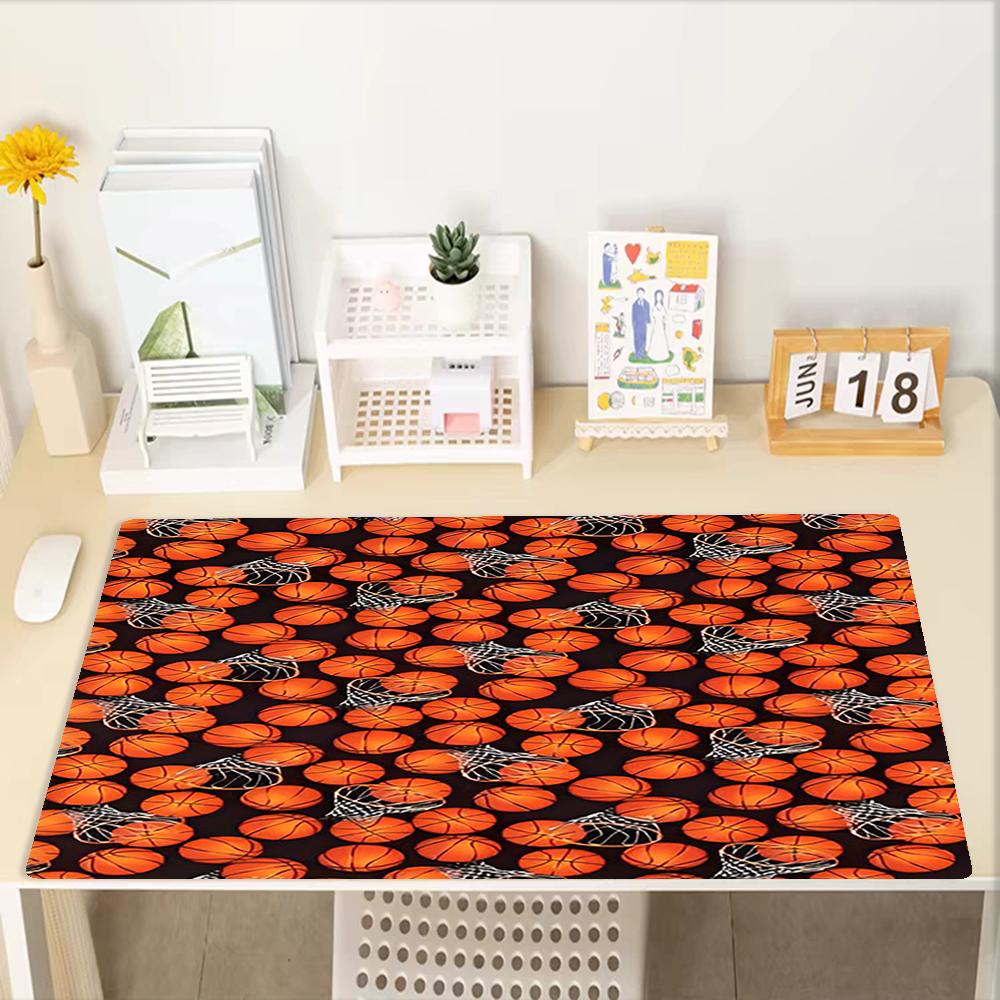 Basketball Theme Mouse Pad, Non Slip Rubber Base, Multifunctional Office & Home Decor, Perfect for Workspace Personalization.