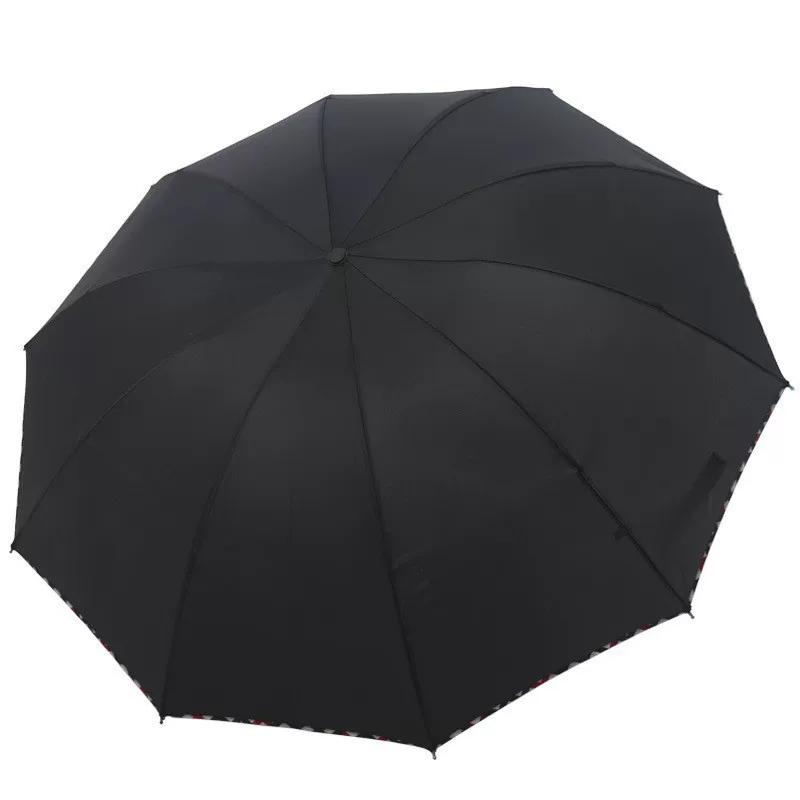 New Model Bone-Edged 70% off Grid Umbrella, Sun Protection Umbrella, Large Business Folding Umbrella, Business Gift Iron Umbrella
