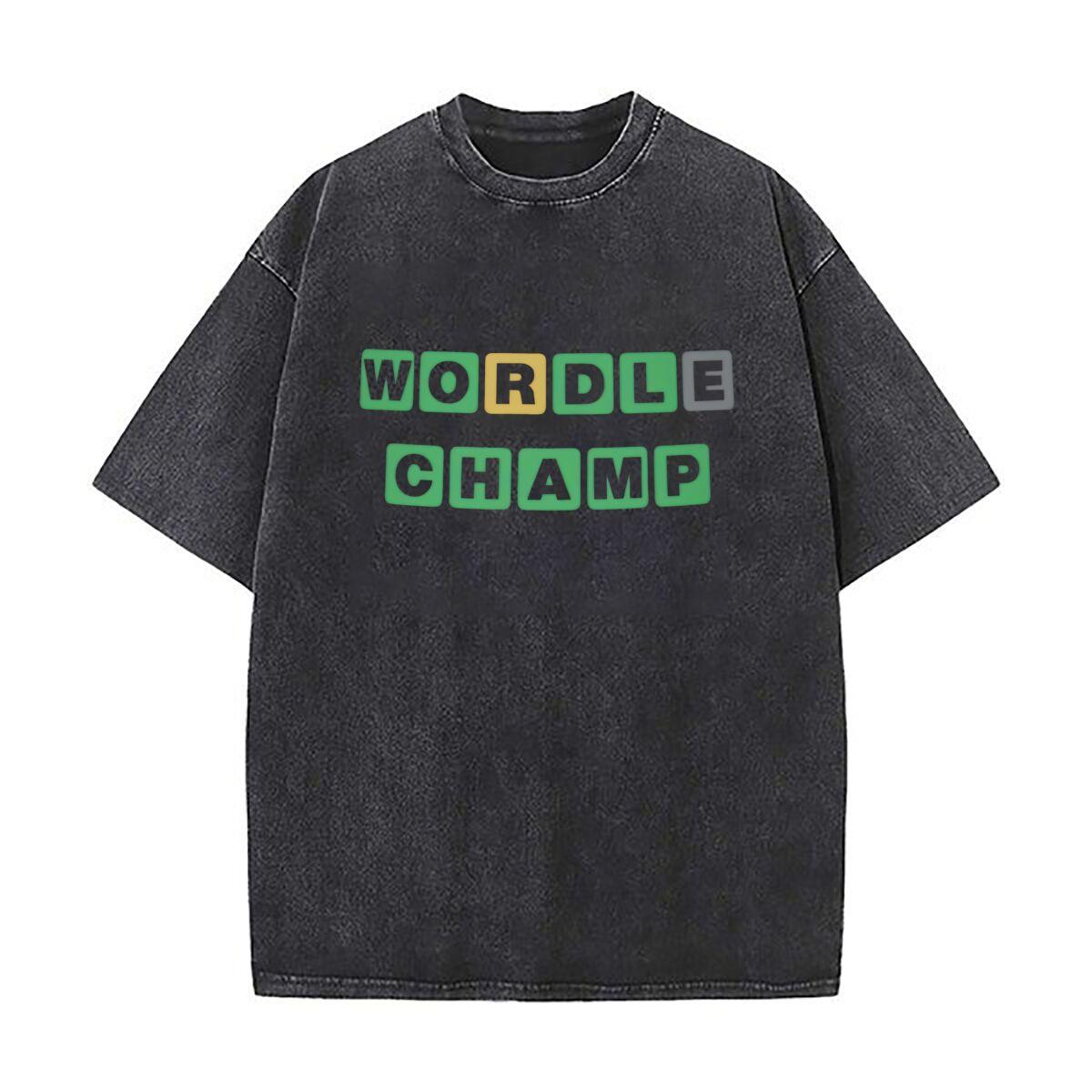 Wordle Funny Game Mens Summer Tshirt Cotton Vintage Washed TShirts S