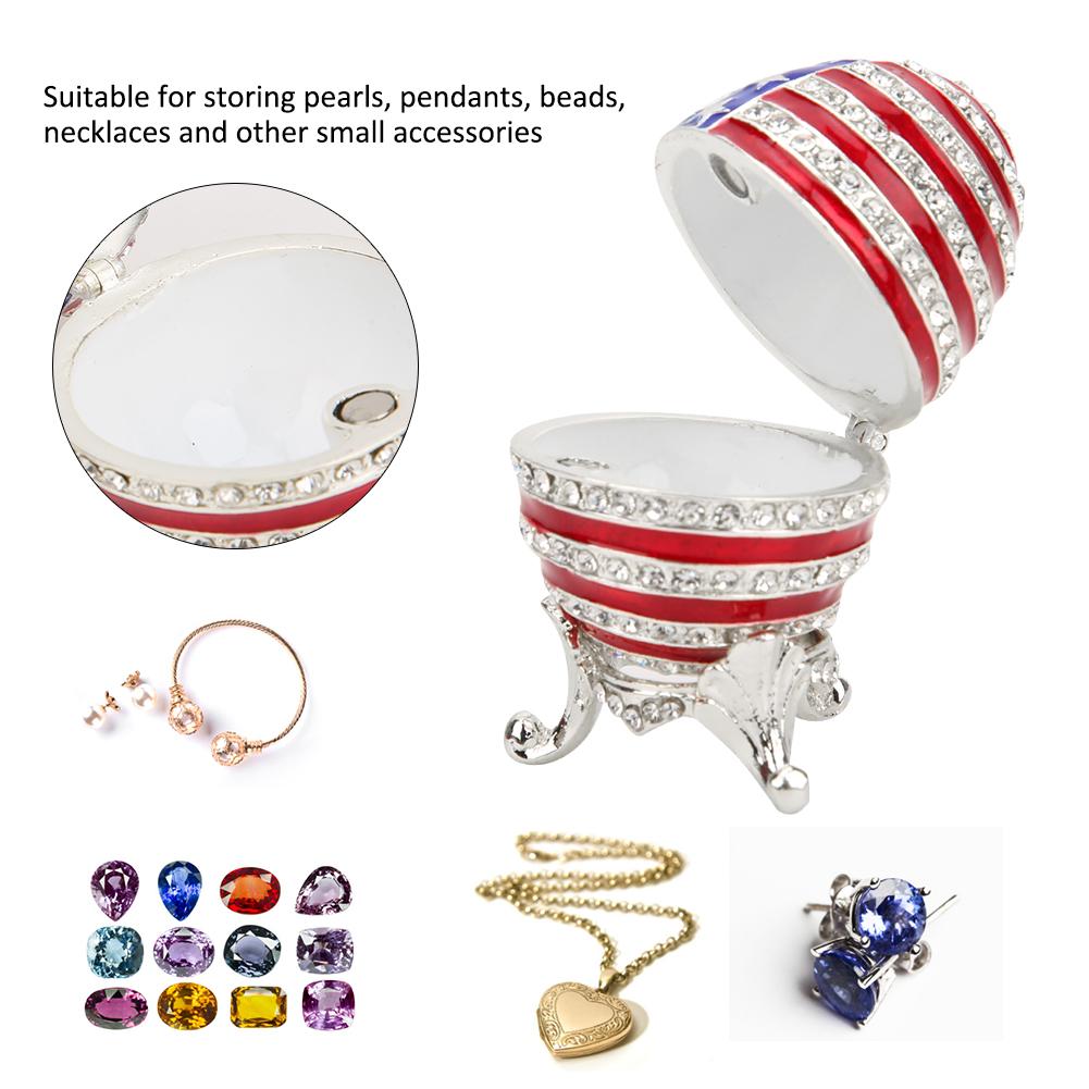 Enameled Easter Egg Trinket Box Jewelry Box Metal Crafts Desktop Decoration Gifts