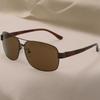 New Arrivals Open Run Unisex Summer Black Large Lens Thin Frame Square Sunglass