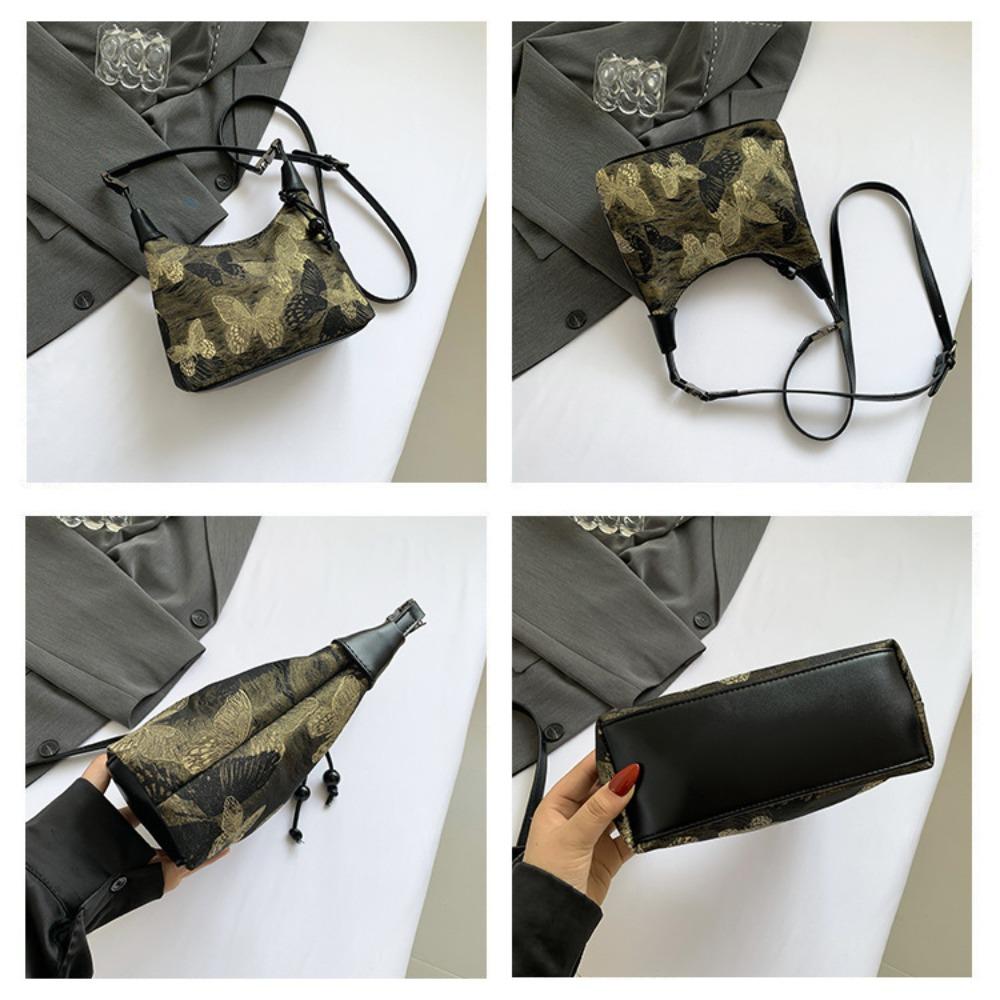 Fashion Butterfly Embroidery Bag Commute Cross Body Bag Portable New Chinese Style Bag  Girls