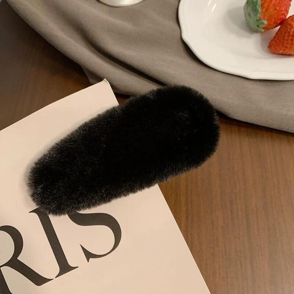 Adorable Versatile Waterdrop Hair Clips Fluffy Solid Color Bangs Clip Moving Clip Women Hair Accessories