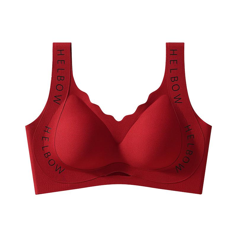 Big red natal year, red gift box, small big steel rimless wedding bra set.