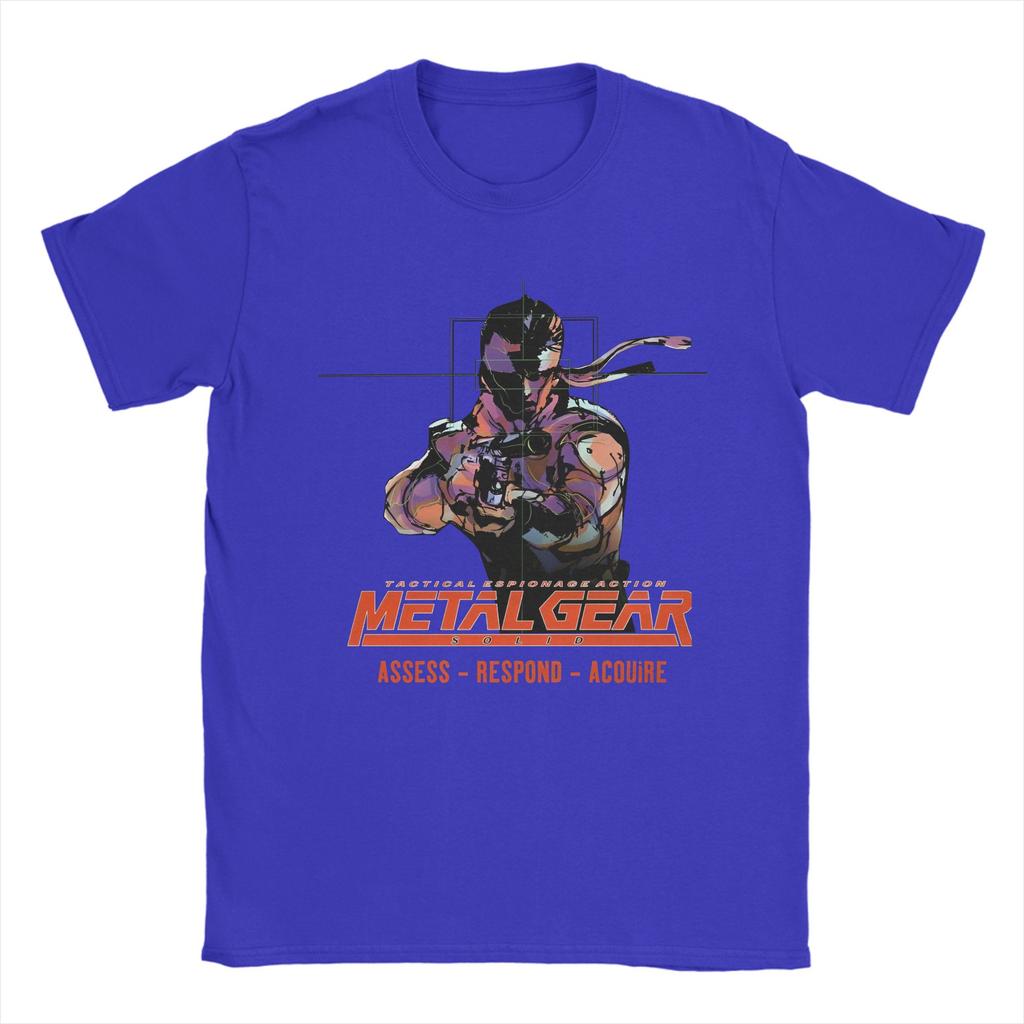 Vintage Metal Gear Japan Videospiel T-Shirt Herren Rundhals Baumwolle T-Shirts Kurzarm T-Shirt Sommer Oberteile