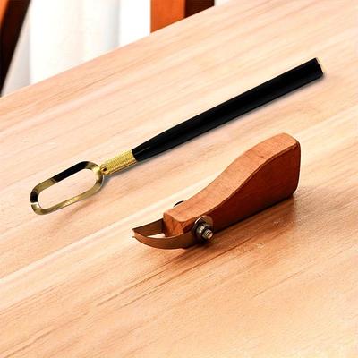 1Pc Wood Handle Ceramic Trimming Tool with Single Head Loop Pottery Rib Tool for DIY Clay Sculpting & Finishing Manual Uncharged