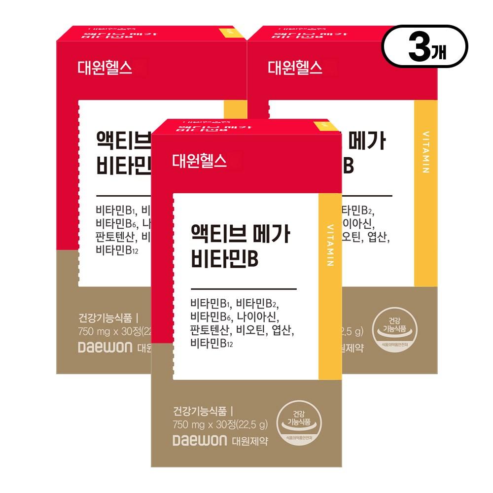 Daewon Health Lab Active Mega Vitamin B 22.5g 30 Tablets 3 Pcs