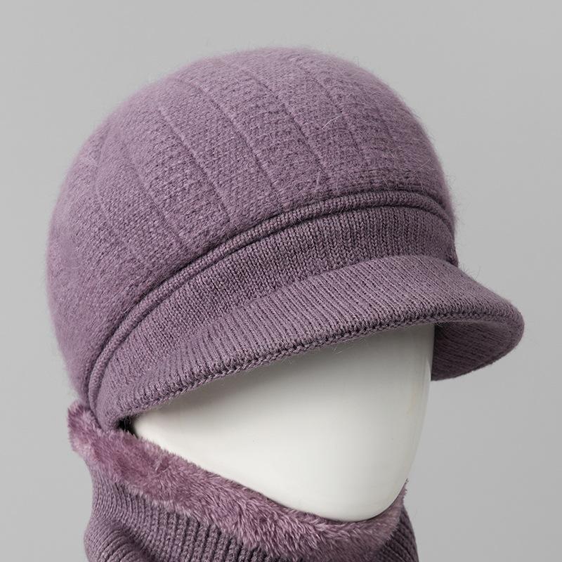 Day Mom Hat Fleece Knitted Thermal Hat Grandma Rabbit Wool Hat Old Man Duck Tongue Cotton Hat