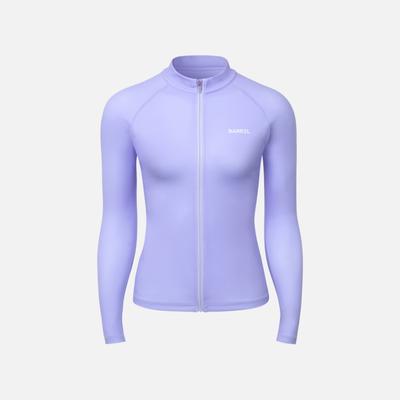 BARREL Women'S Essential Standard Fit Zip-Up Rash Guard Light Purple (B3Swwzr001Lpp)