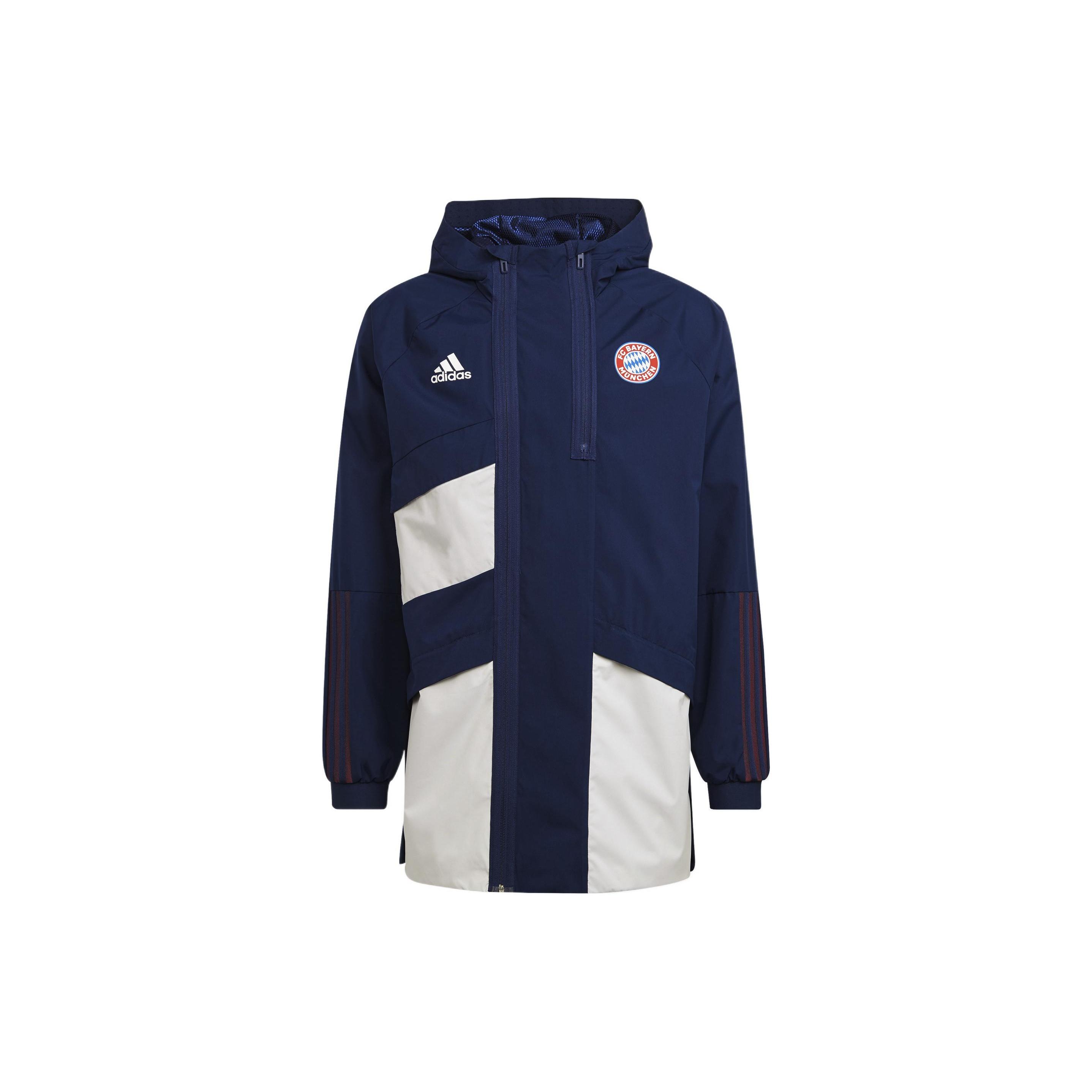 Men s adidas Fcb Trv Dr Jkt Badge Hooded Jacket Bayern Silkscreen Team Navy Blue GR0702 S
