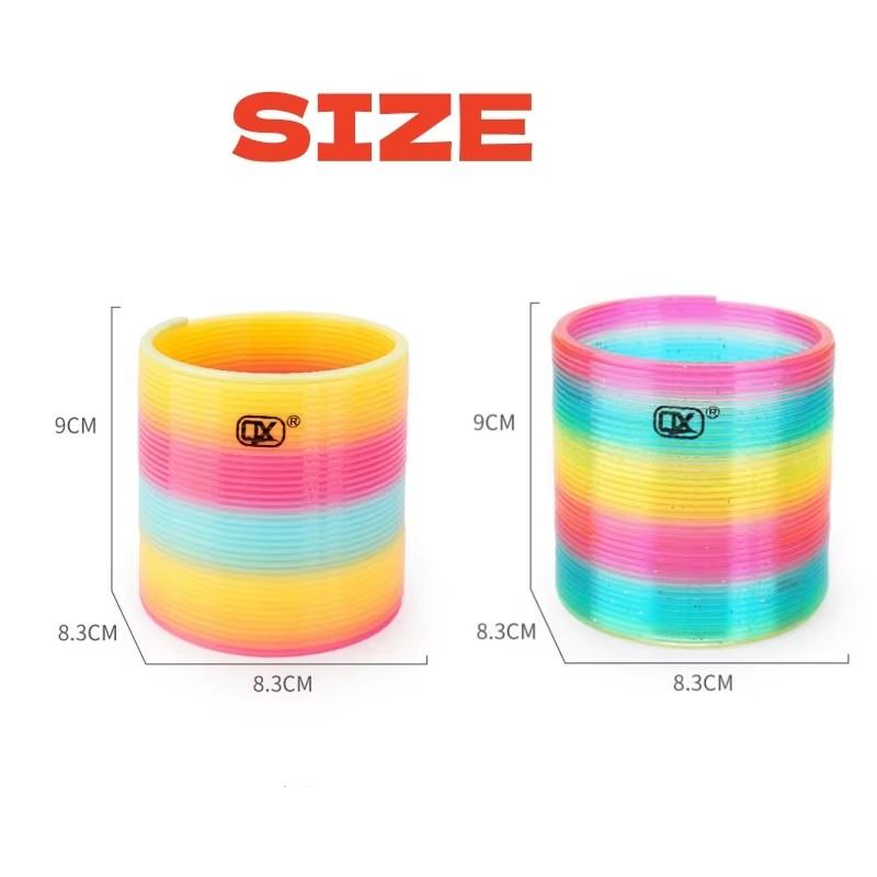 Lustig Mode Bunt Regenbogen Kreis Faltbar Kunststoff Feder Spirale Stressabbau Fidget Spielzeug Für Kinder Kreativ Pädagogisch