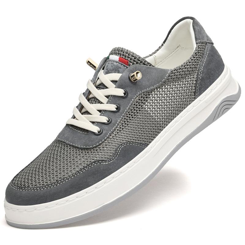 

Men s shoes Thin mesh shoes Hollow breathable lightweight soft sole Outdoor sports shoes Casual board shoes 45 серый