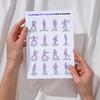 5 kusů Tai Chi cvičební tabule pro seniory a začátečníky, plakát 10x8 palců s jemnými stojenými a sedavými pozicemi, nízkoúderový fitness průvodce pro flexibilitu