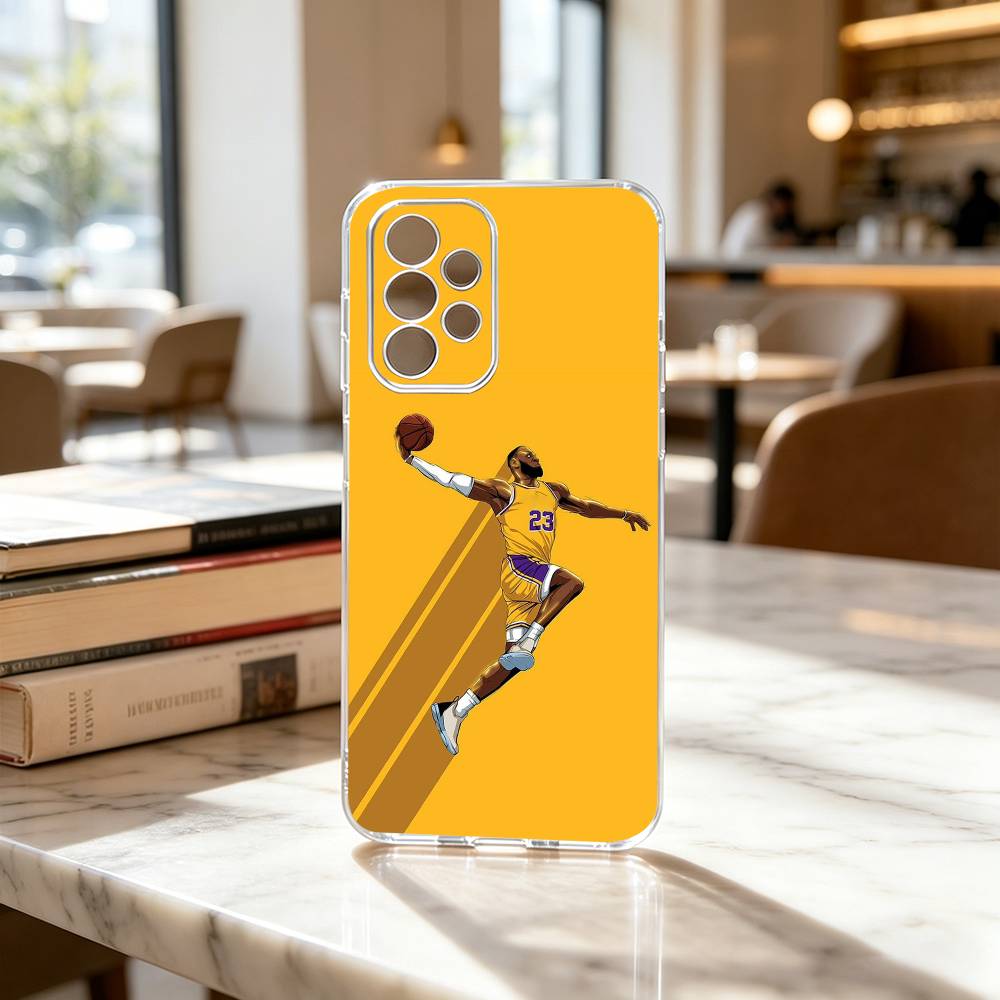 Basketball 23 L-LeBron J-James-S Phone Case Transparent Silicone Soft For Samsung S25,S24,S21,S22,S23,S30,Ultra,S20,Plus,Fe