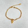 JXJ Jewelry 18k Gold Plated Stainless Steel Letter Pendant Knot Style Trendy Charm Bracelet for Anniversaries