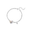 Women Colored Diamond Butterfly Pendant Simple Hollow Out Inlaid Diamond Clavicle Necklace