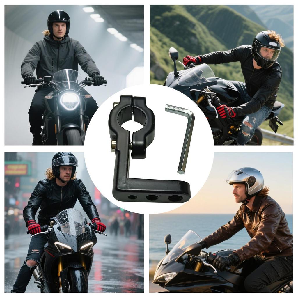 12x8cm Motorrad Erweiterbare Halterung Verstellbare Lenkerklemme Gabelbeine Lampenhalter Stangenhalterungen Motorrad Modifikationszubehör