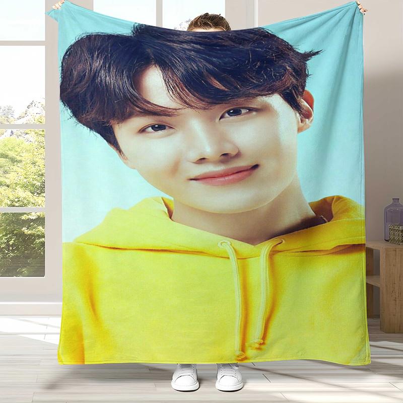Jung Hoseok J Hope Kpop B-BTS Flannel Blanket,Ultra Soft Warm Plush Throw for Home Bedroom Bed Sofa Cover Office Camping gift